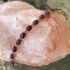 18K YG Over Solid SS 16.0 CTW Ruby 7.5in Bracelet